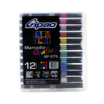 MARCADOR GIPAO GRAFICO ESTUCHE X12 COLORES LINEA BLACK