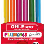 PLUMON OFFI-ESCO X 12 TRIANGULAR COLORES (OE-080)