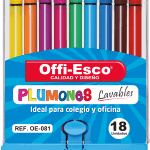 PLUMONES OFFI-ESCO X 18 TRIANGULAR LAVABLE OE-081)