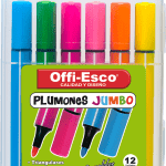 PLUMONES OFFI-ESCO X 12 TRIANGULAR LAVABLE JUMBO (OE-082)