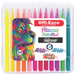PLUMONES OFFI-ESCO X 24 PUNTA PINCEL PUNTA FINA (OE-091)