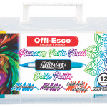 PLUMONES OFFI-ESCO X 12 DOBLE PUNTA PINCEL Y PUNTA FINA (OE-096)