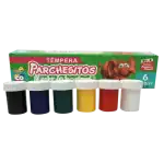 TEMPERA PARCHESITOS X 6 COLORES BASICOS DORICOLOR
