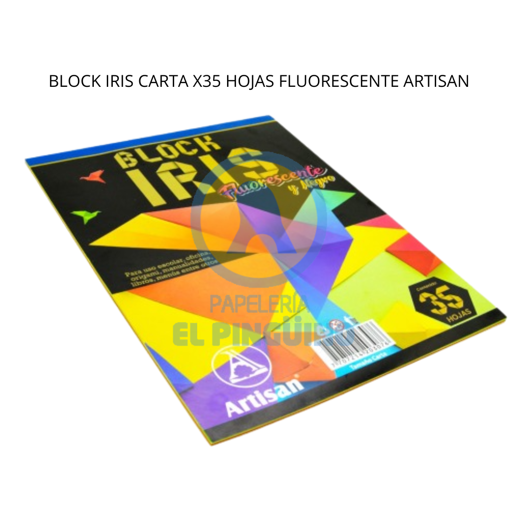 BLOCK IRIS CARTA X35 HOJAS FLUORESCENTE ARTISAN BLOCK IRIS CARTA X35 HOJAS FLUORESCENTE ARTISAN - Imagen 1