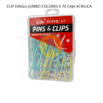 CLIP DINGLI JUMBO COLORES X 70 CAJA ACRILICA (DL340)