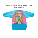 DELANTAL PRIMAVERA PERSONAJES CON MANGAS (NIÑAS )