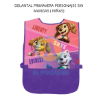 DELANTAL PRIMAVERA PERSONAJES SIN MANGAS (NIÑAS)