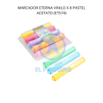 MARCADOR ETERNA VINILO X 8 PASTEL ACETATO (ET574)