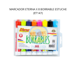 MARCADOR ETERNA X 8 BORRABLE ESTUCHE (ET147)