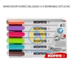 MARCADOR KORES DELGADO X 6 BORRABLE ESTUCHE