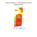 PINCEL ETERNA X 12 DIFERENTES PUNTAS ROJOS (ET344)