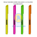 RESALTADORES KORES DELGADO X 4 COLORES FLUORECENTE